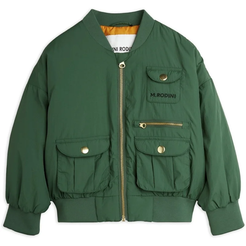 Mini Rodini Nylon Baseball Jacket Green