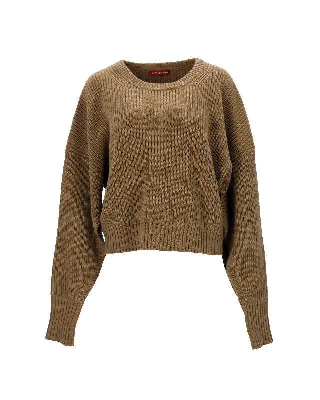 Altuzarra Anthea Cashmere-Blend Sweater In Khaki Cotton