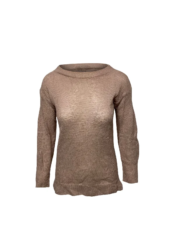 Burberry Crewneck Knit Sweater in Pink Wool