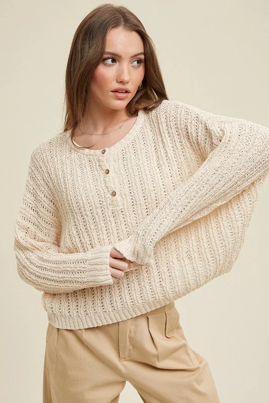 Crocheted Trends Natural Cropped Top