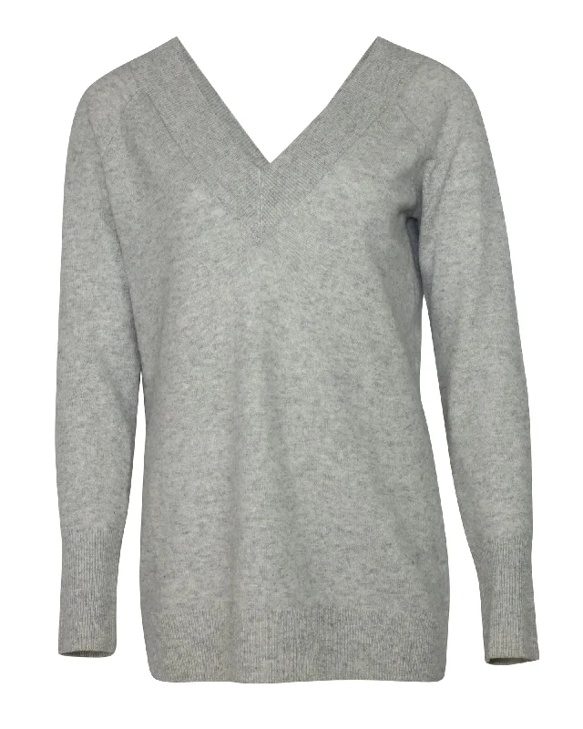 Equipment V-necked Sweater in Grey Cashmere