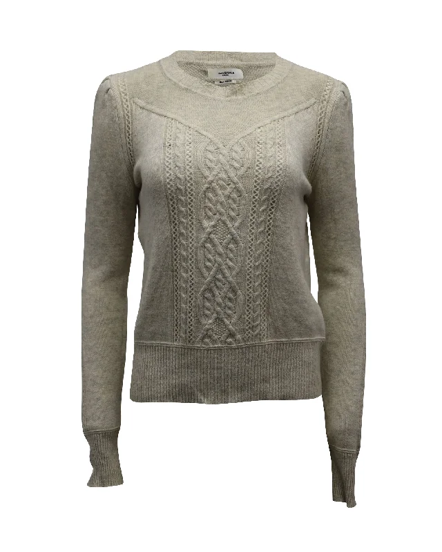 Isabel Marant Etoile Cable Knit Sweater in Cream Cotton