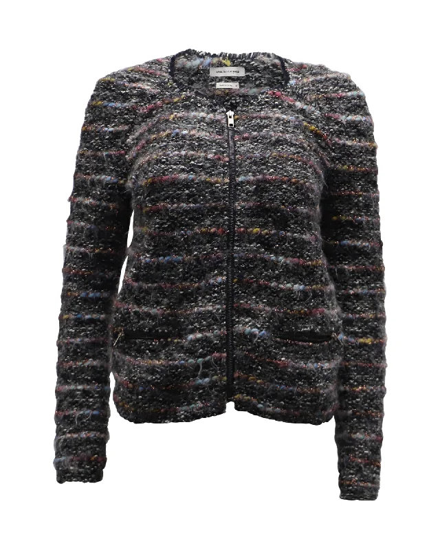 Isabel Marant Momo Bouclé Tweed Jacket in Grey Wool Blend