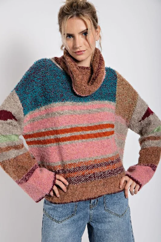 Winter Wonderland Multicolor Turtleneck Sweater