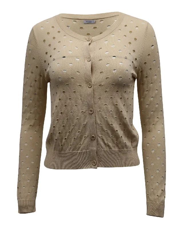 Sandro Paris Buttondown Cardigan in Beige Viscose