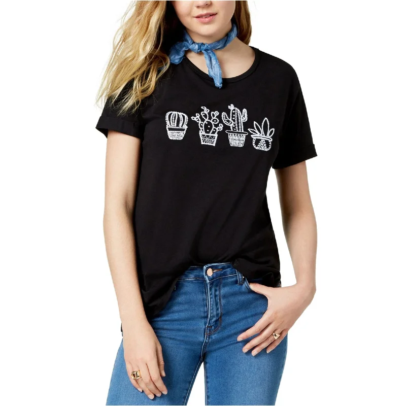 Carbon Copy Womens Cactus Embellished T-Shirt