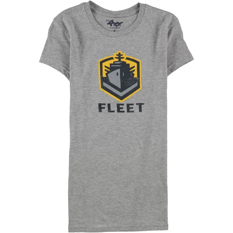 G-III Sports Womens Fleet Graphic T-Shirt, Grey, Small