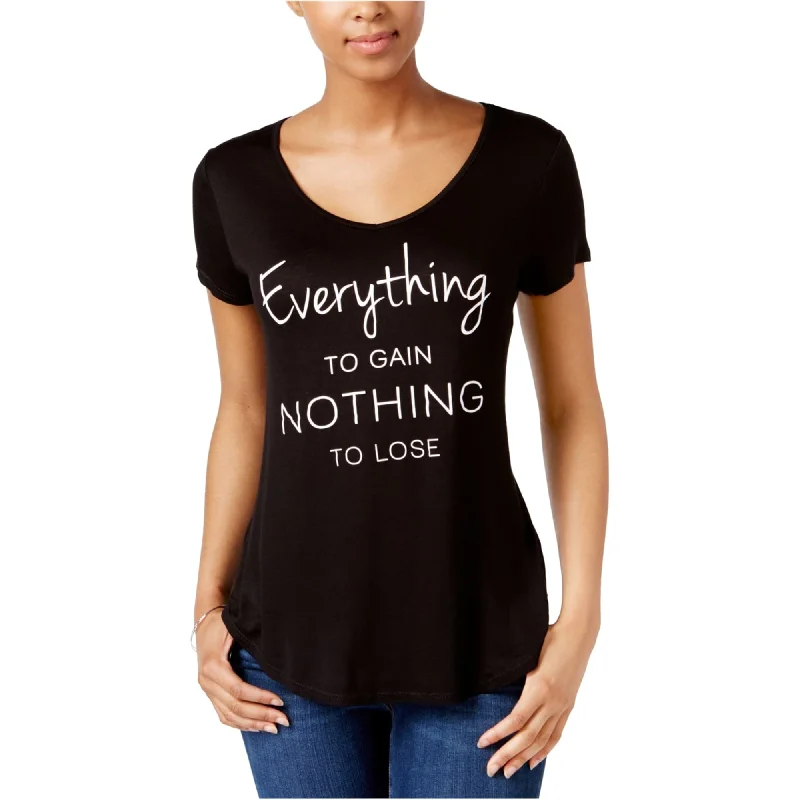 Jamie & Layla Womens Everything To Gain Graphic T-Shirt, Black, Medium