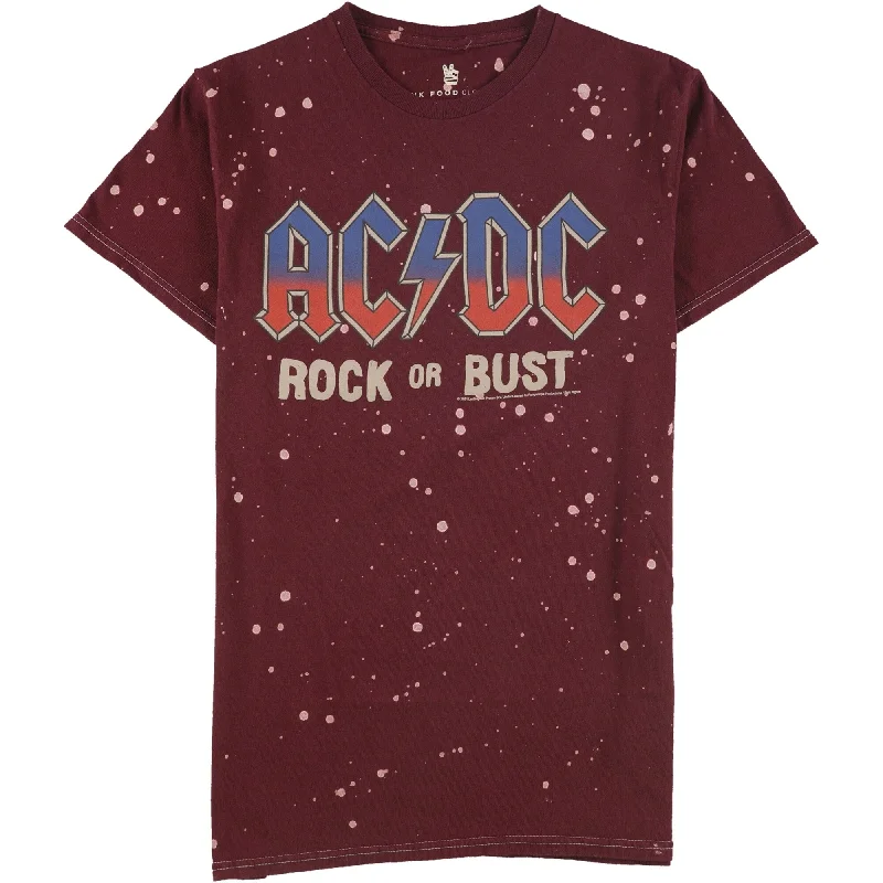 Junk Food Womens ACDC Rock Or Bust Graphic T-Shirt, Red, X-Small