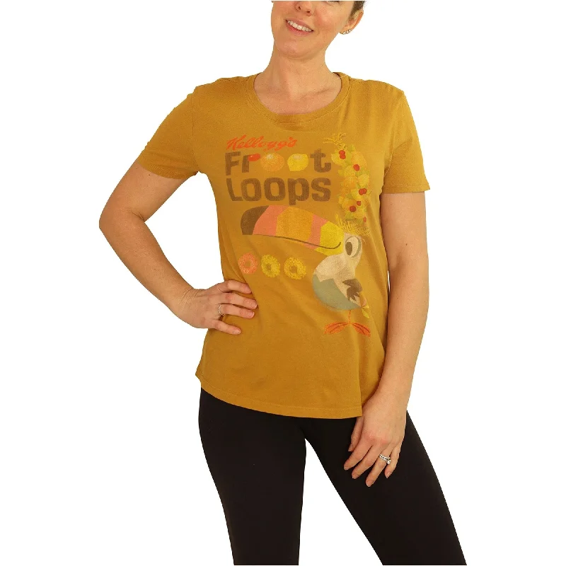 Junk Food Womens Fruit Loops Graphic T-Shirt, Yellow, Small