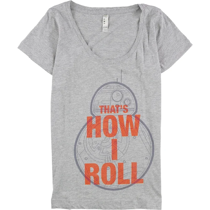 Live and Tell Womens That's How I Roll Graphic T-Shirt, Grey, Medium