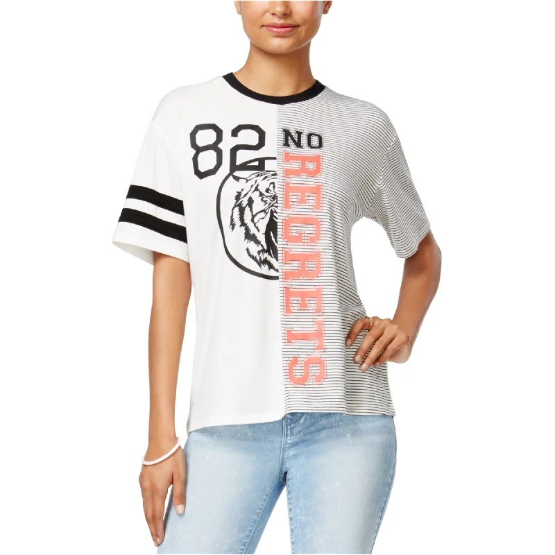 Love Tribe Womens No Regrets Graphic T-Shirt, White, Small