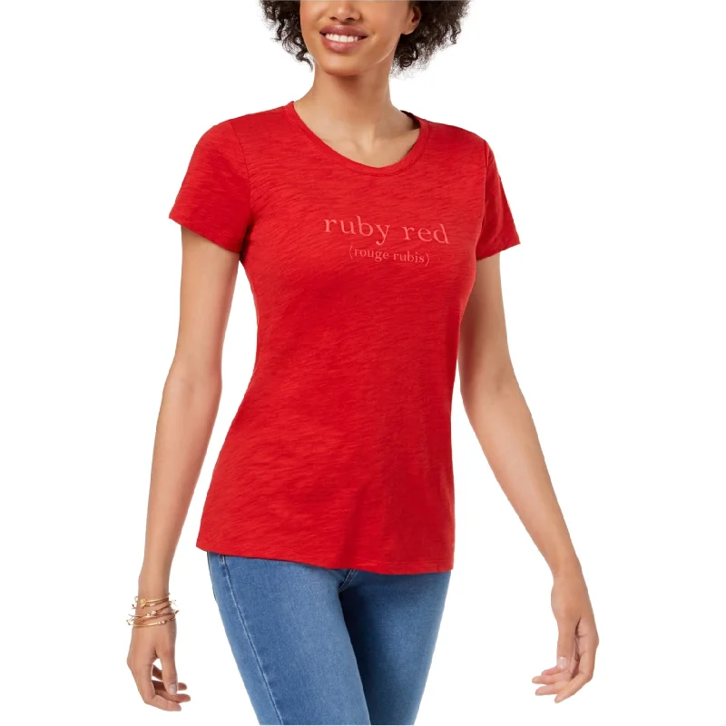 maison Jules Womens Ruby Red Graphic T-Shirt, Red, XX-Small