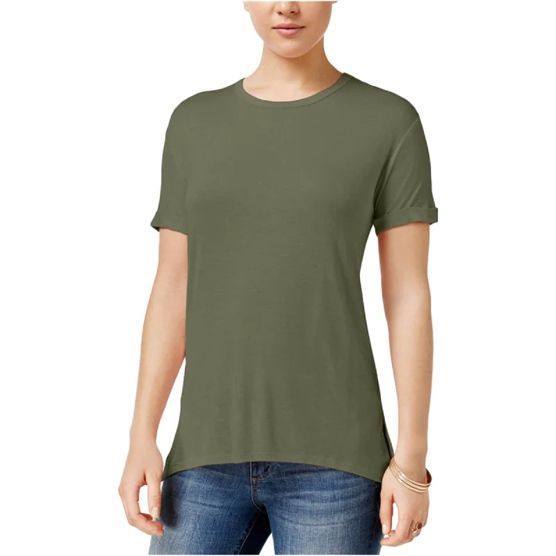 Rebellious One Womens Solid Boyfriend Basic T-Shirt, Green, X-Small