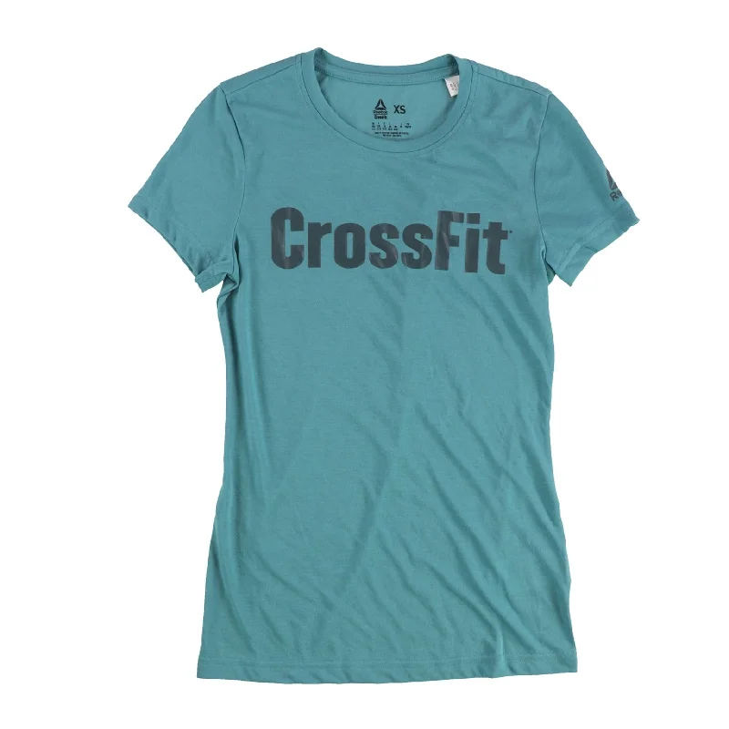 Reebok Womens Crossfit Graphic T-Shirt, Blue, X-Small