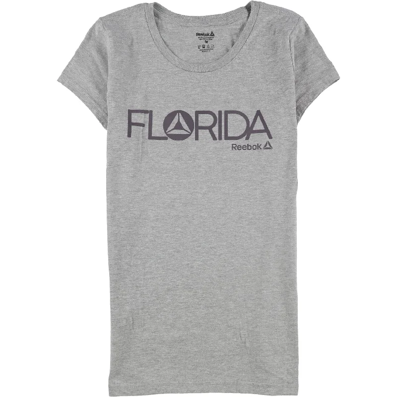 Reebok Womens Florida Graphic T-Shirt, Grey, Medium