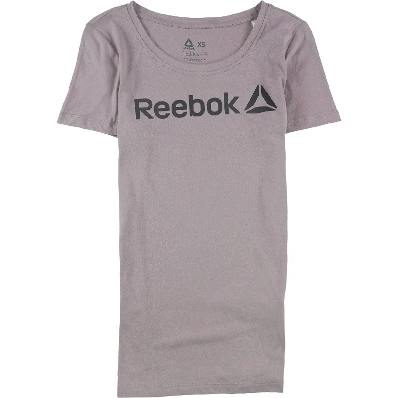 Reebok Womens Logo Graphic T-Shirt, Purple, X-Small