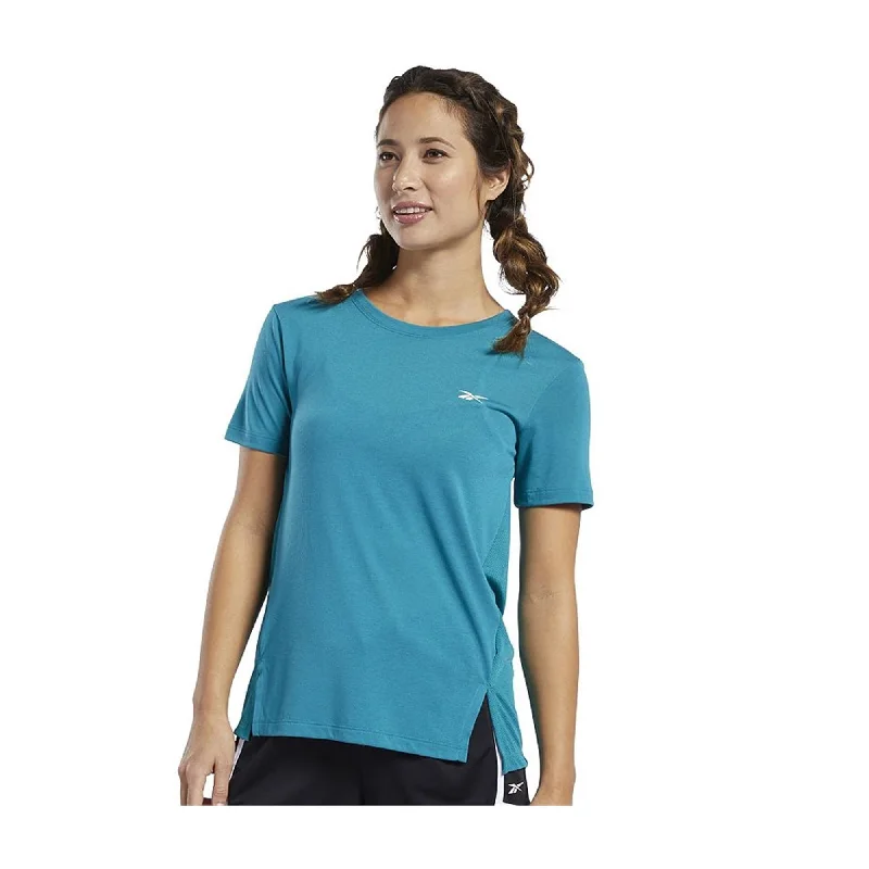 Reebok Womens Workout Ready Supermium Basic T-Shirt, Blue, X-Small