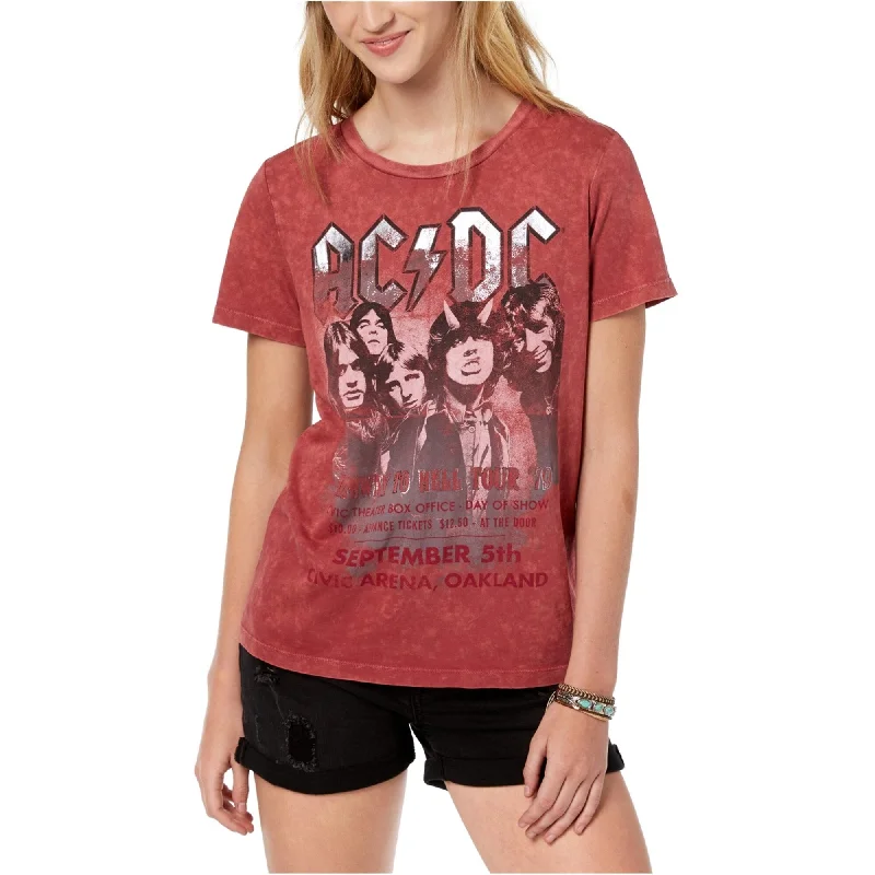 True Vintage Womens ACDC Graphic T-Shirt, Pink, X-Small