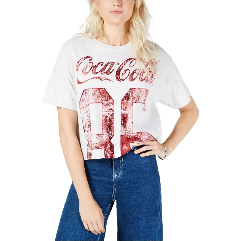 True Vintage Womens Cropped Coca-Cola Graphic T-Shirt, Beige, Large