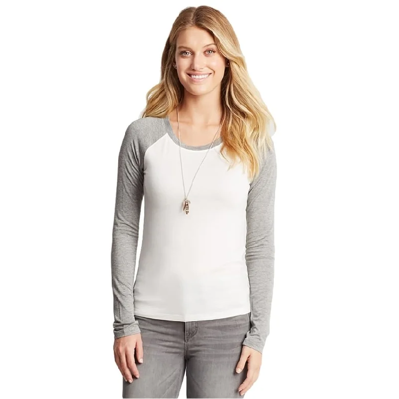 Aeropostale Womens Contrast Raglan Basic T-Shirt, Off-White, Small