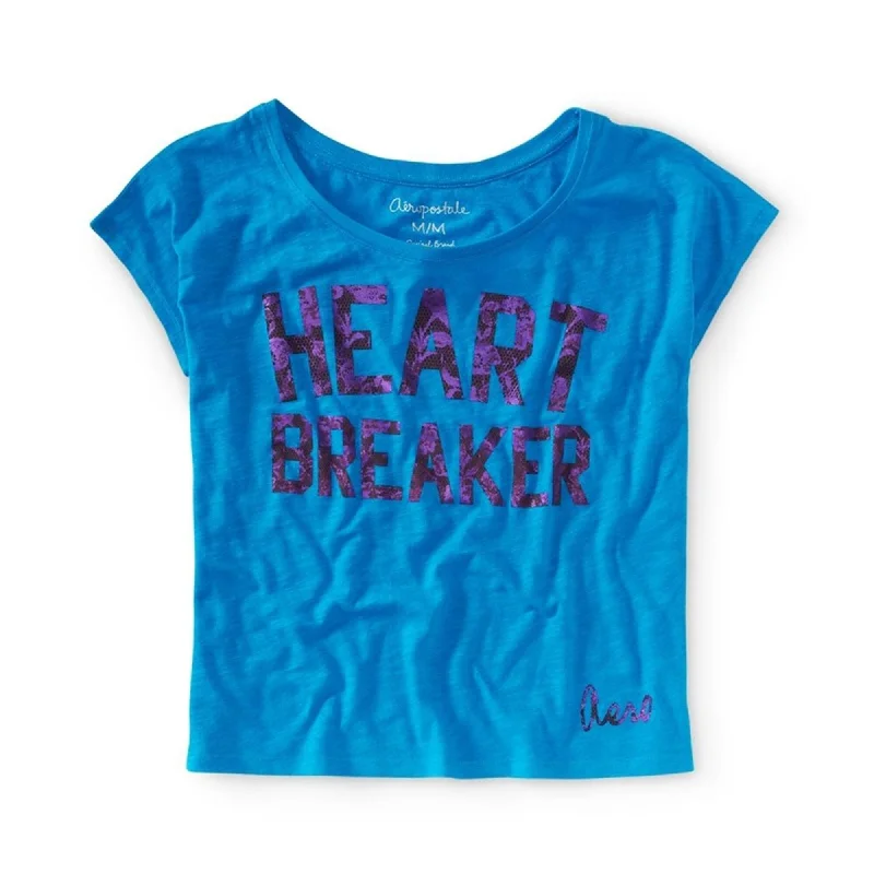 Aeropostale Womens Foil Hearbreaker Graphic T-Shirt