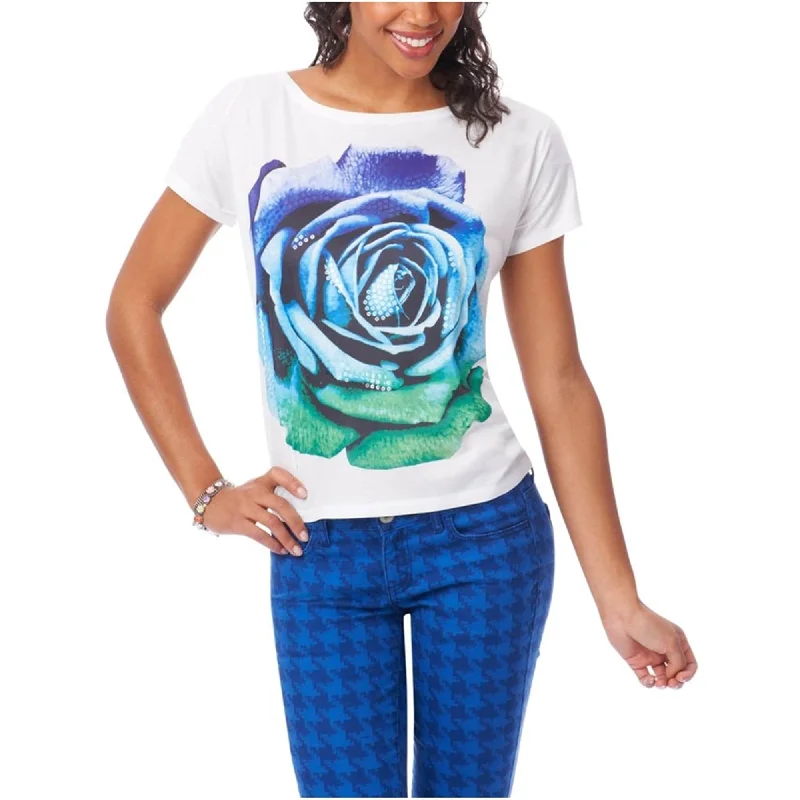 Aeropostale Womens Sequin Rose Graphic T-Shirt