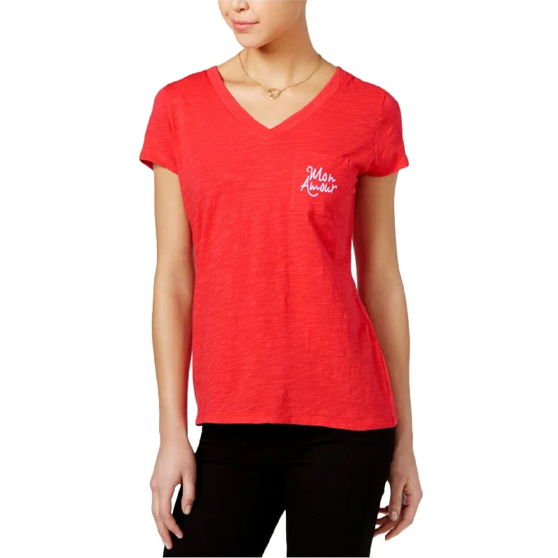 maison Jules Womens Pocket Graphic T-Shirt, Red, Small