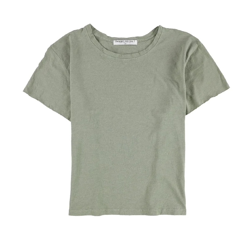 Project Social T Womens Distressed Sleeved Basic T-Shirt, Green, Small