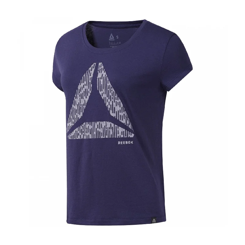 Reebok Womens Aerowarm Graphic T-Shirt, Purple, X-Small