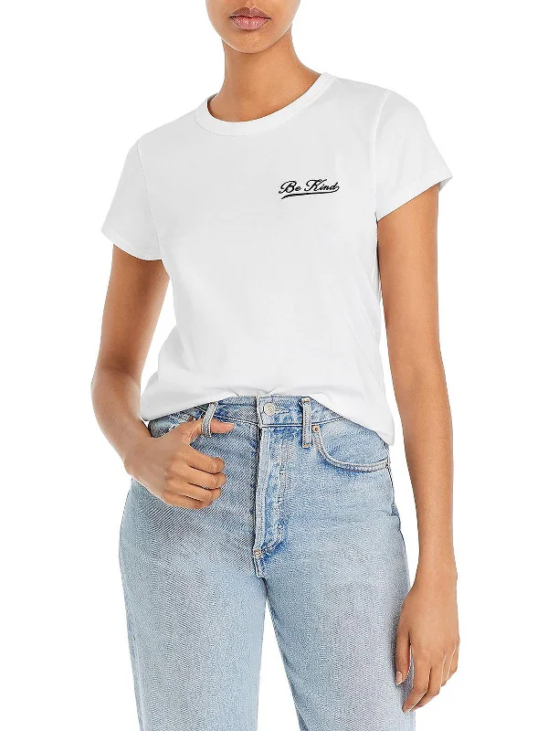 Retro Be Kind Womens Embroidered Lightweight T-Shirt