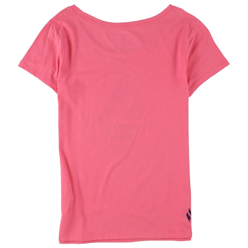 Skechers Womens Striped Diamond Graphic T-Shirt, Pink, Small