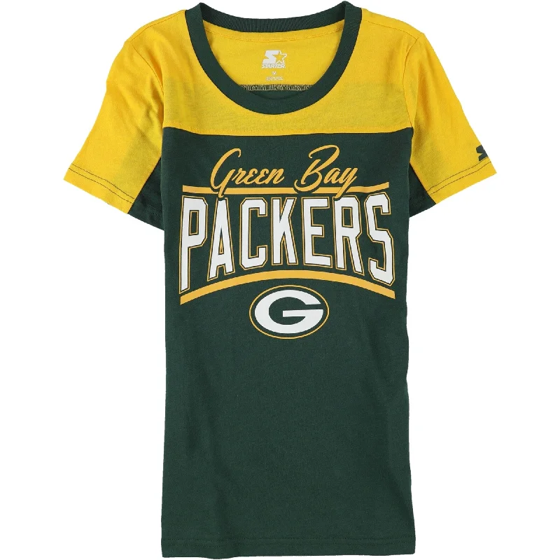 STARTER Womens Green Bay Packers Graphic T-Shirt, Green, Medium