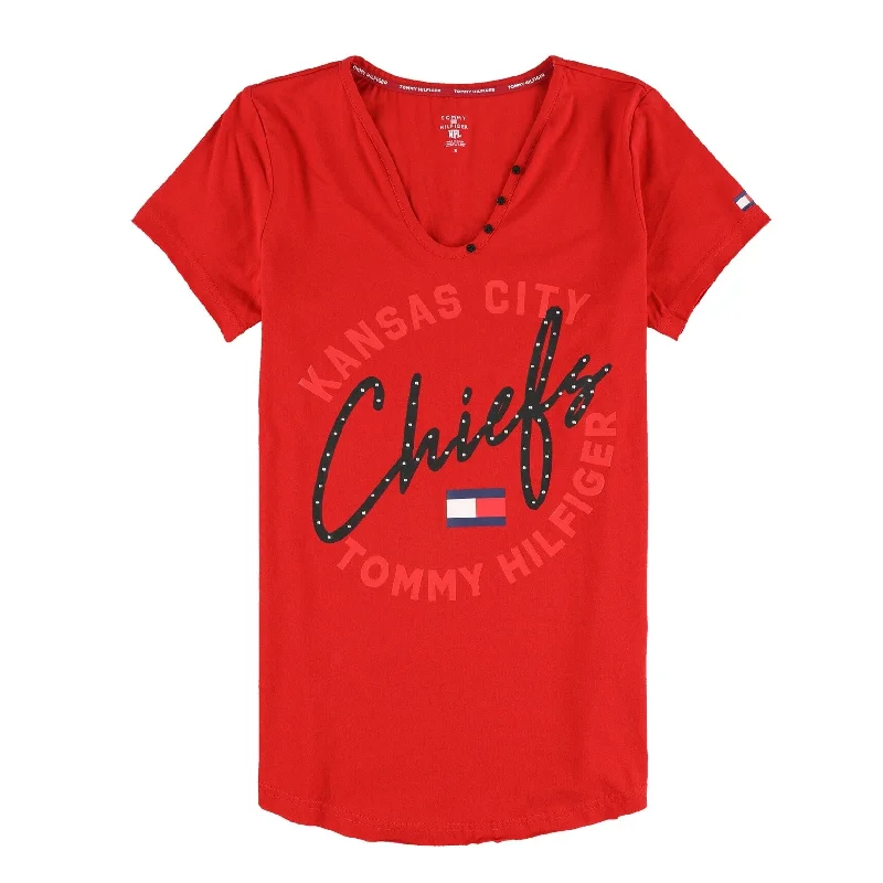 Tommy Hilfiger Womens Kansas City Chiefs Graphic T-Shirt, Red, Small