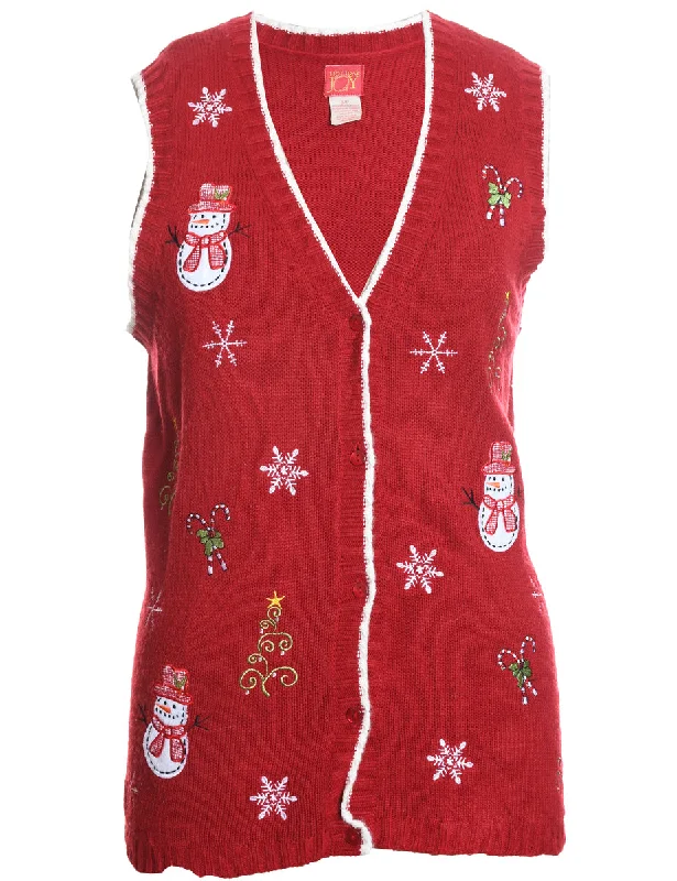 Snowman Christmas Sweater Vest - S