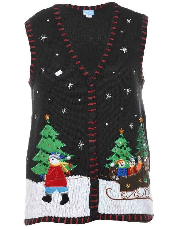 Snowman Christmas Sweater Vest - S