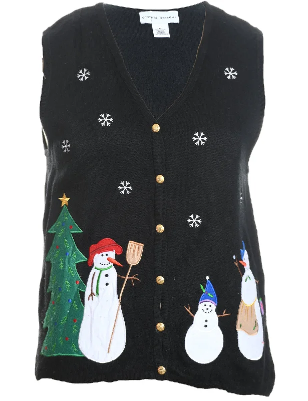 Snowman Christmas Vest - M