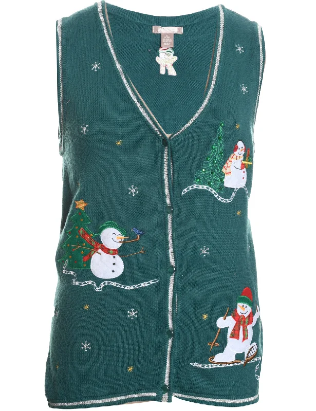 Snowman Christmas Vest - M