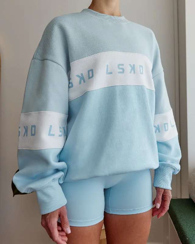 Disc Oversized Sweater - Glacial Blue-Light Glacial Blue