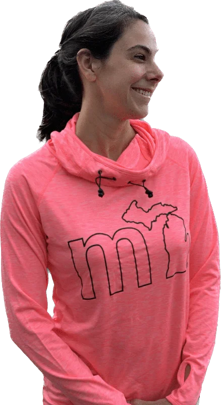 mi Women's Active Comfort Cowl Neck Hoodie