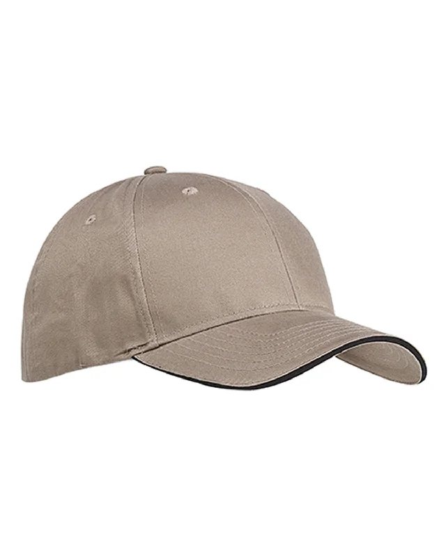 Big Accessories BX004 6-Panel Twill Sandwich Baseball Cap