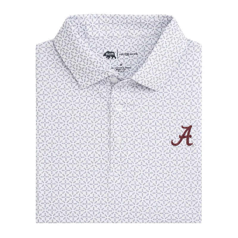 Alabama Gameday Printed Performance Polo - White