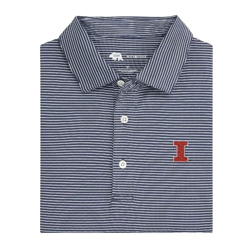 Birdie Stripe Illinois Printed Performance Polo