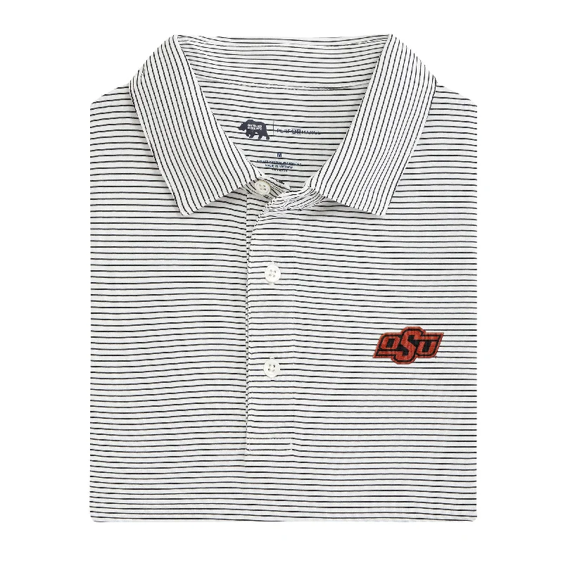 Birdie Stripe Oklahoma State Performance Polo - Black