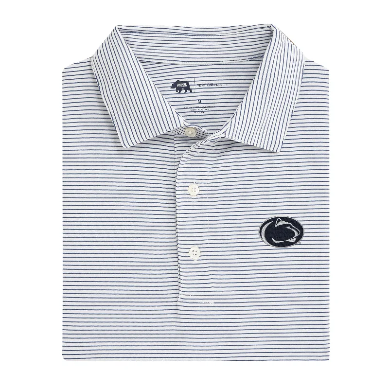 Birdie Stripe Penn State Performance Polo - True Navy