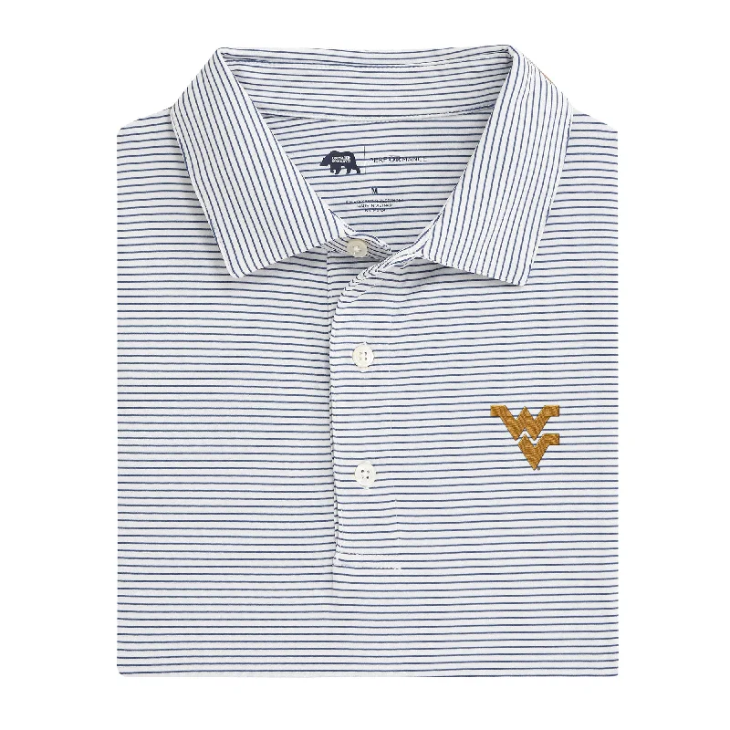 Birdie Stripe West Virginia Performance Polo - True Navy