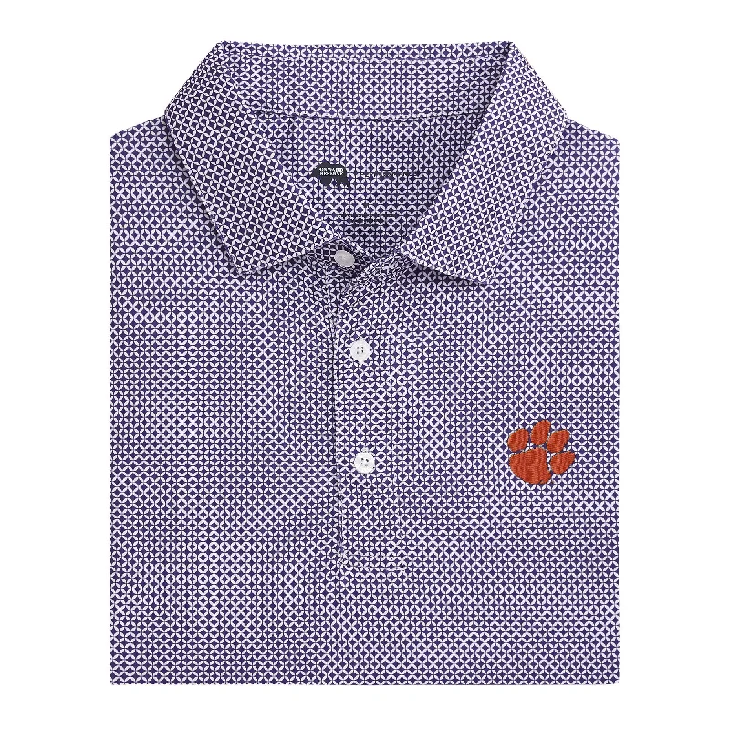 Clemson Scope Printed Performance Polo - Purple