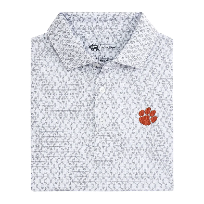 Clemson Tents Printed Performance Polo - White