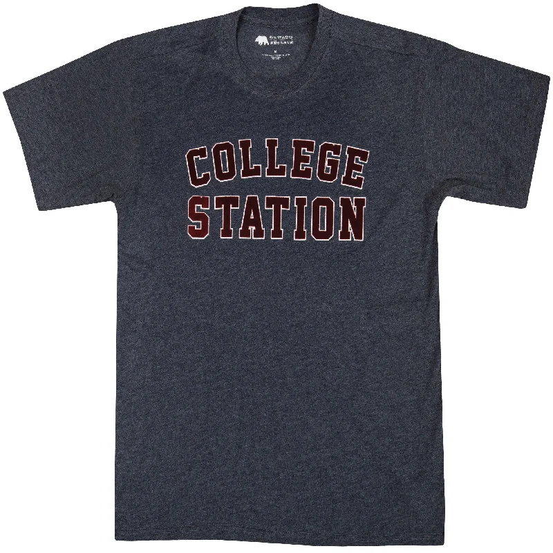 College Station Flocked Collegiate Short Sleeve Tee