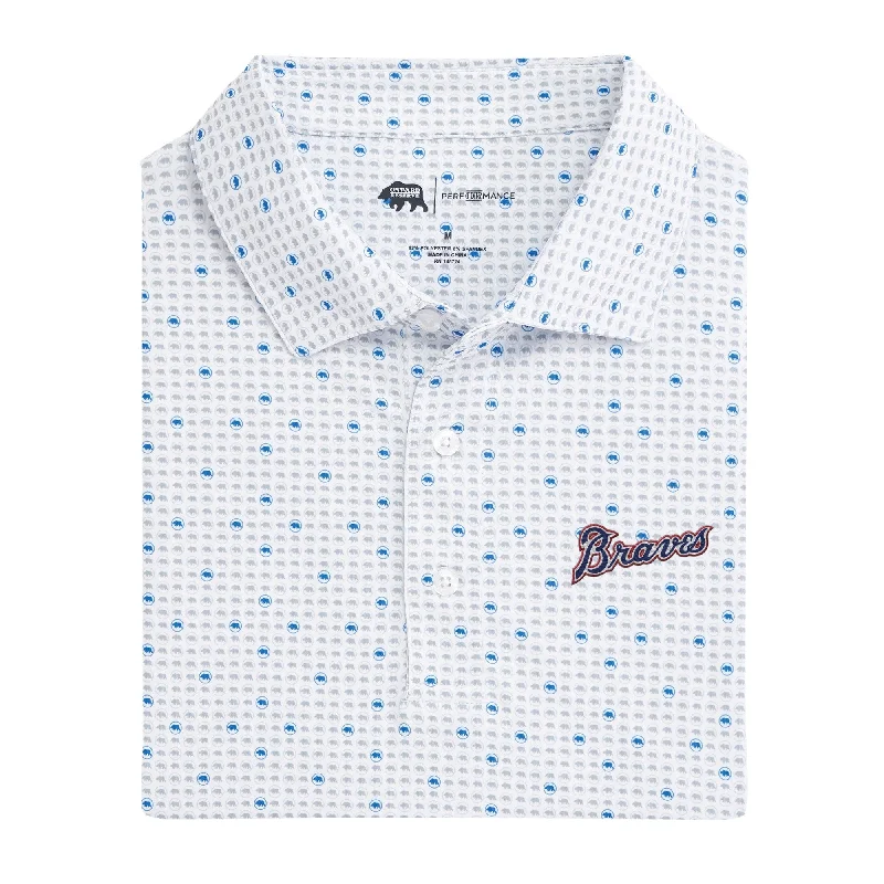 Cooperstown Braves Script Tour Logo Performance Polo - Sport Blue